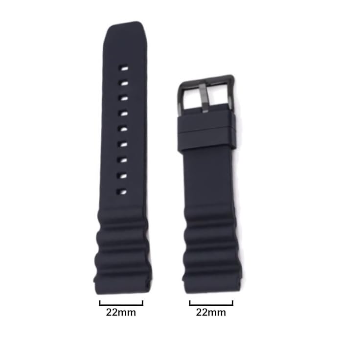 Image of Lineon 22mm Silicone Soft Watch Strap Compatible With CASIO DURO MDV106, MDV-10 with Tool and Pins