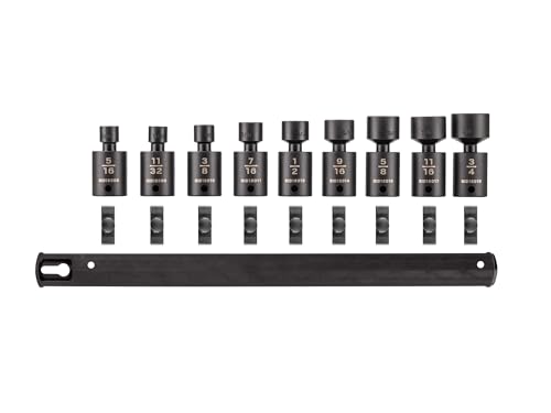 Image of TEKTON 3 /8 Inch Drive Universal Joint Impact Socket Set, 9-Piece | SID97100