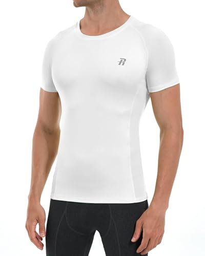 Runhit 2 Pack Men's Compression Shirts Short Sleeve Cool Dry Athletic Workout Shirt Sports Base Layer Undershirt Top2