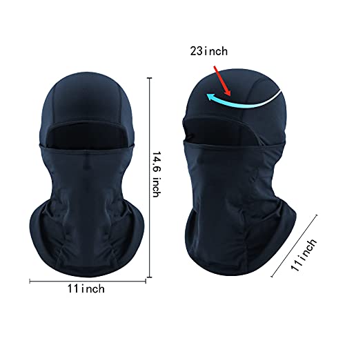 Auganimi Tactical Balaclava Silk Brushed Neck Face Mask Uv Protection Windproof Thermal Winter Women & Men Cycling Running Skiing Navy Blue #TOP2