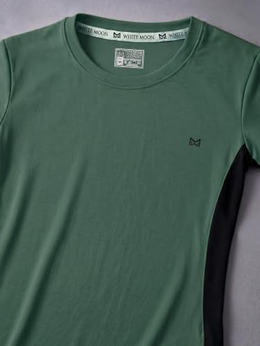 Image of White Moon Gym Tshirt for Women Workout Dry Fit t Shirt Sports Tshirt | Gym Tops for Woman | Lightweight Round Neck Breathable Half Sleeve Activewear Running Yoga Tops for Woman
