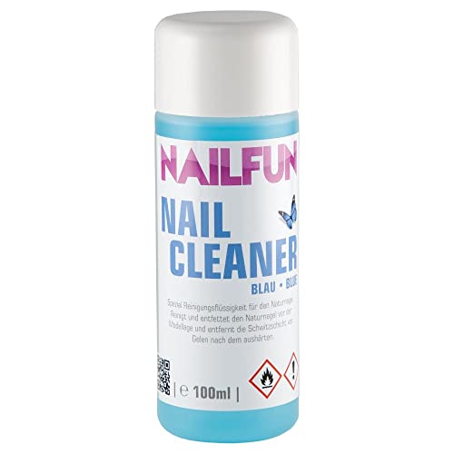 NAILFUN Nail-Cleaner blau [100ml] Spezial Reinigungsflüssigkeit für den Naturnagel - reinigt und entfettet den Naturnagel vor der Modellage und entfernt die Kohäsionsschicht vom Gel nach dem Aushärten Cover