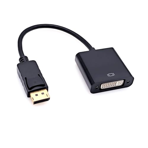 JZK DisplayPort vers DVI Adaptateur, connecteur convertisseur DP mâle vers DVI femelle plaqué or pour moniteur, projecteur, ordinateur, pour Lenovo, pour...