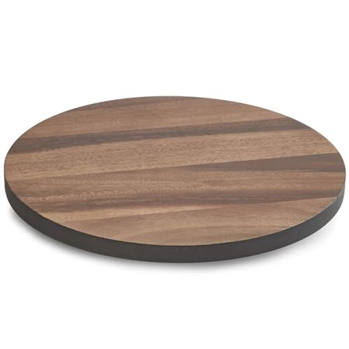 Image of Woodard & Charles Round Lazy Susan Turntable with Stainless Steel Ball Bearing Mechanism (Black)