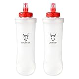 UTOBEST Soft Flask 500ml, Leakproof Collapsible Soft Water Bottle, High-flow Valve, Hydration Flask for Running, Marathon, Hiking, Skiing, 2pcs