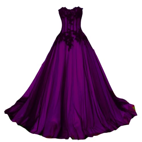 Kivary® Long Black and Champagne Lace Gothic Prom Wedding Dresses