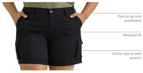 Lee Women's Plus Size Ultra Lux Comfort with Flex-to-Go Cargo Short Union-All Black 20 Plus - image 4