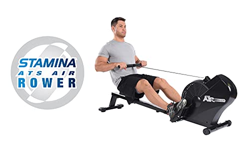 Image of Stamina ATS Air Rower Machine with Smart Workout App - Foldable Rowing Machine with Dynamic Air Resistance for Home Gym Fitness - Up to 250 lbs Weight Capacity