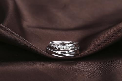 Mens Womens Endless Love Silver Rings Adjustable Ring Swarovski Cubic Zirconia Wedding Ring Promise Ring Couples Ring2