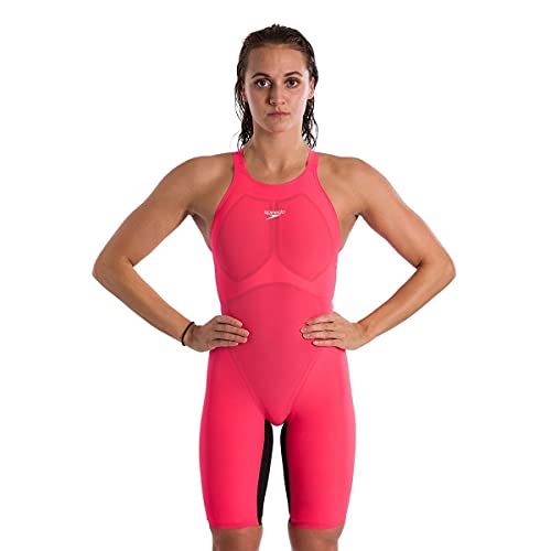 Speedo Fastskin LZR Pure Valor Open Back Kneeskin,Psycho Red/Black (642),28 Speedo Fastskin LZR Pure Valor Open Back Kneeskin,Psycho Red/Black (642),28
