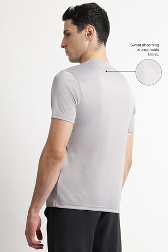 Image of Reebok Men's Polyester Gym T-Shirt - Quick Dry Moisture Wicking Sports T-Shirt for Men | Workout Running Training Tshirt for Men | Half Sleeve Active Tee