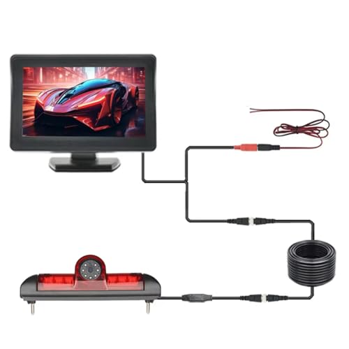 Caméras Recul pour Peugeot pour Boxer 2007-2018 Caméra Recul Grand Angle 170° avec Écran 4,3 Pouces(Desktopdisplaycamera)