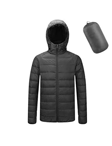 Kinkia Men's Lightweight Puffer Jacket Ultra Soft Warm Waterproof Quilted Hooded Outwear Coat3