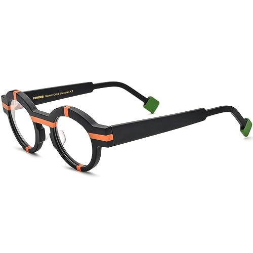 Image of HEPIDEM Multicolor Acetate Glasses Frame Women,Oversize Round Optical Eyeglasses