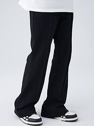 WDIRARA Men's Wide Leg Flare Sweatpants Drawstring Trousers High Waisted Casual Outdoor Sweatpants with Pockets4