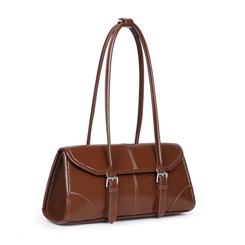 Image of YFGBCX Faux Leather Tote Bag for Women Burgundy Purses Small Shoulder Bag Wine Colored Purse Y2k Red Handbag Purse
