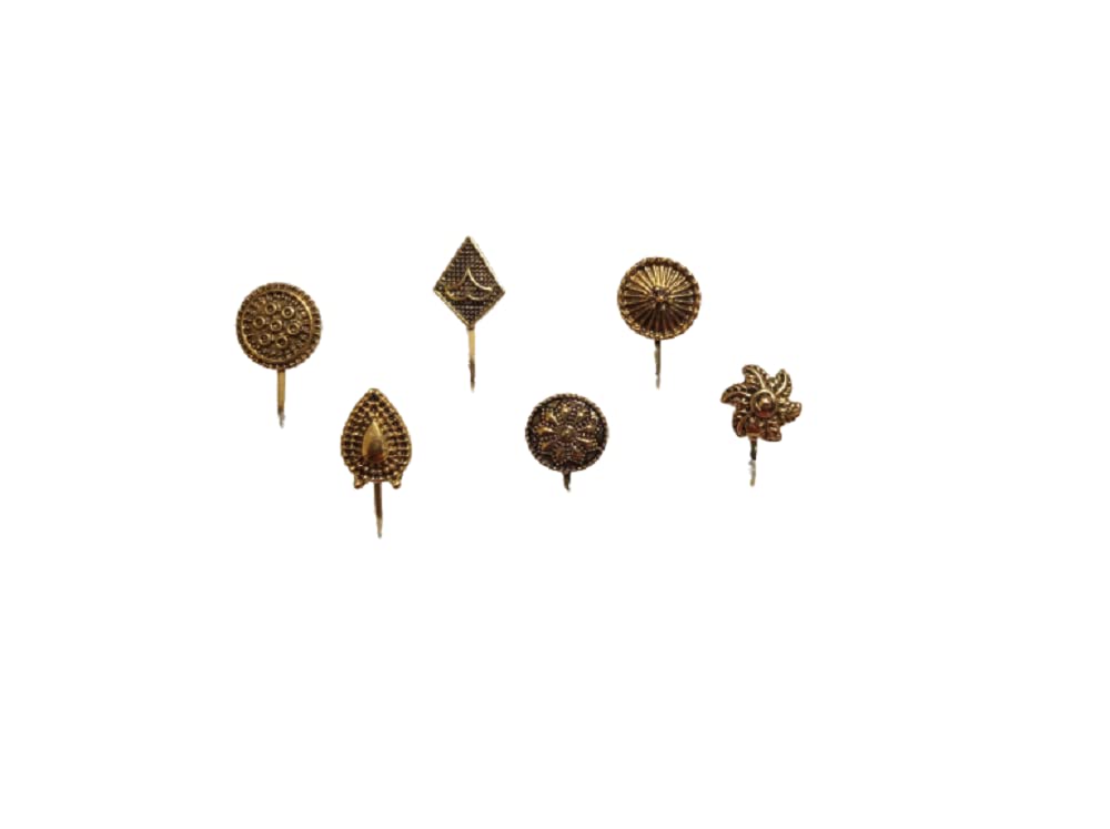 MPK Perfect Gold Press on Oxidized nose ring pin Stud Combo offer Oxidized gold Metal Jewelry For Girls & women pack of 6 (B09R83S99V) Amazon Price History, Amazon Price Tracker