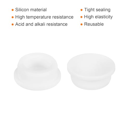 Image of MECCANIXITY 18Pcs T-Shaped Silicone Plugs 34.8mm 1-3 /8 Inch Dia Snap in Plug Hole Seal Cover Round Rubber Stopper for Kitchen Rubber Bulkheads Waterproof Sealing Plugs White