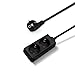 Aigostar-Steckdosenleiste 2-fach Kabel 1.5m 16A 3680W,Kindersicherung, Büro, Reisen-Schwarz