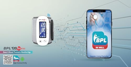 Image of BPL Medical Technologies BPL 120 /80 BT-02 Bluetooth Enabled Arm Type Blood Pressure Monitor with Tubeless Technology|BP Apparatus for Home|Hypertension & Managing Heart Health Device - White