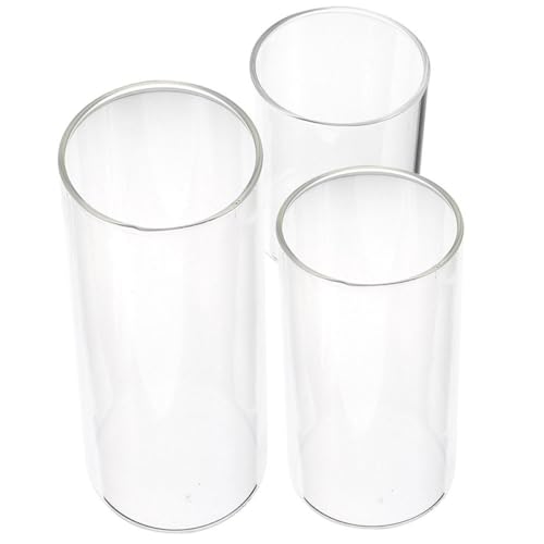 Ciieeo - Ciieeo Lot De 3 Cache-Bougies en Verre en Forme De Cylindre Coupe-Vent pour La Maison
