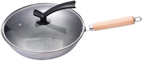 Wok de acero inoxidable con tapa y superficie antiadherente miniatura 1
