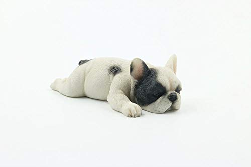 Statue bouledogue français en posture de sommeil pour décoration de voiture