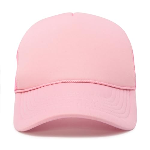 Image of Trucker Hat Mesh Cap Solid Colors Lightweight with Adjustable Strap Small Braid