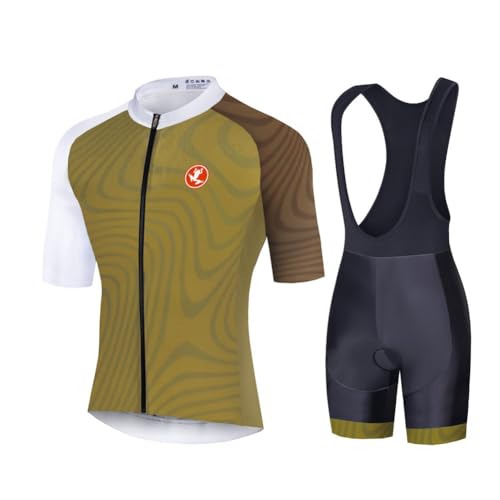 UGLY FROG Men's Cycling Suits Set Short Sleeve Bicycle Shirt and Padded Bib Shorts 77US11