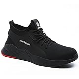 zapatos seguridad caterpillar Zapatos Deportivos Ligeros Zapatos de Seguridad para Hombre Zapatos de Trabajo para Mujer Zapatos Deportivos Ligeros con Punta de Acero S3 para Zapatos Protectores Transpirables Antideslizantes Negro 42