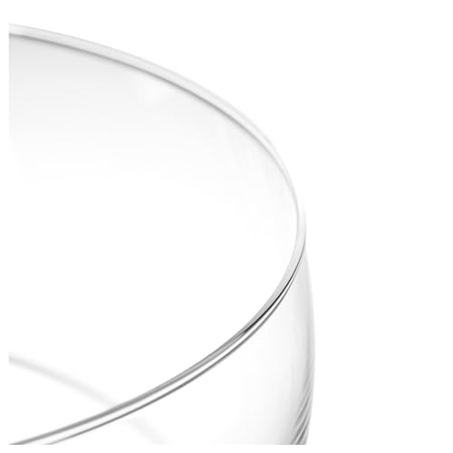 Leonardo Terra Deko Schale aus Glas mit Teaksockel, handgefertigte, runde Glasschale mit Fuß aus Teak-Holz, ‎Unikat, Höhe: 11 cm, 084411