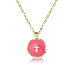Cross Necklace - Hot Pink
