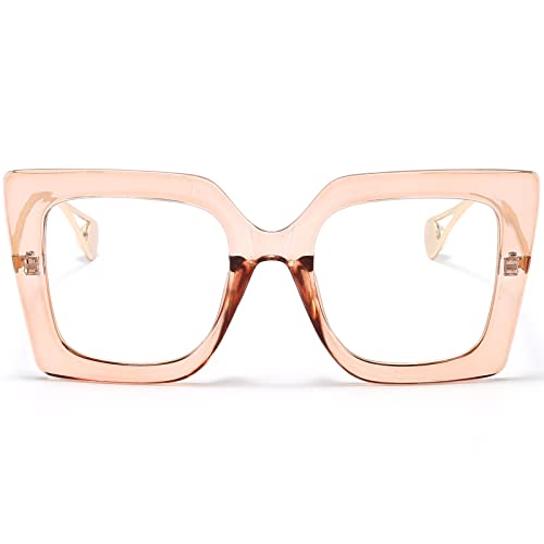 AIEYEZO Oversized Blue Light Glasses for Women, Anti Fatigue Prevent