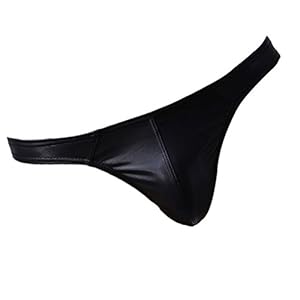 LOVIVER Sexy Heren String Heren Onderbroek Slips Ondergoed Synthetisch Leer Wetlook Broek Lingerie Sexy Ondergoed String…