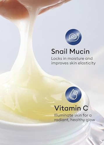 Image of MISSHA Cell Renew Snail Mucin Vitamin C Cream 1.69 Fl oz, Hydrating Snail Mucin, Korean Skin Care for Improved Skin Texture & Youthful Glow, Korean Moisturizer, Kbeauty, Paraben Free