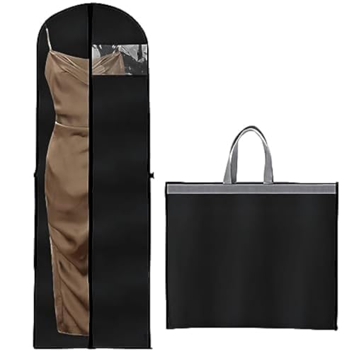 Housses de Vêtements, 180x60CM Housse Vetements à Suspendre, Pliable Housse Robe de Mariée, Anti Poussière Humidité Housse Vetements Longue pour Costumes...