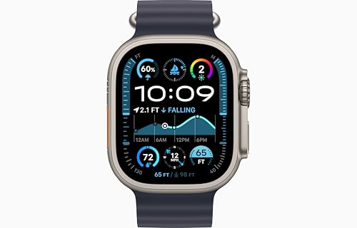 Apple Watch Ultra 2 [GPS + Cellular, 49mm] - Titanium Case with Blue Ocean Band, One Size (Renewed)3
