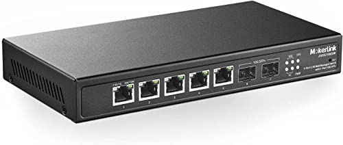 Image of MokerLink 5 Port 2.5 Gigabit Ethernet, 2 Port 10G SFP+, 128Gbps Bandwidth, Metal Fanless, Web Managed L2 Network Switch