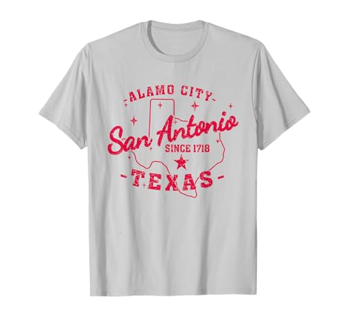 Vintage Retro Amor San Antonio Texas Amante Alamo City 1718 Camiseta