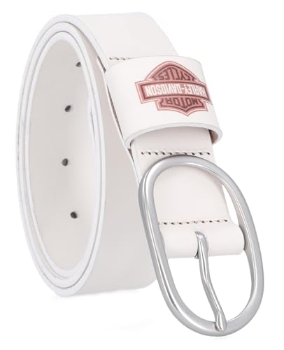 Harley-Davidson Women's Direct Bar & Shield Keeper Genuine Leather Belt - White