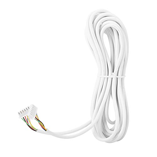 Akozon Cable de Cobre Flexible 6 Núcleos, 5 M y 0,3 Mm para Sistemas de Videoportero, Preconectado para una Fácil Instalación