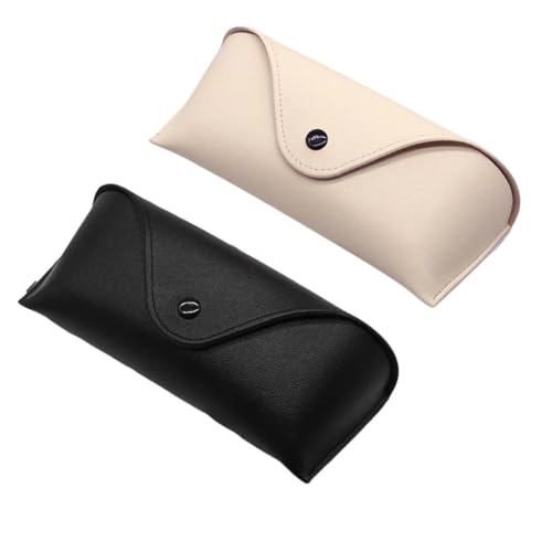 SULIUDAJI étui lunettes cuir 2 pièces, PU cuir poche Sac Souple de Lunettes de Soleil, Stockage...