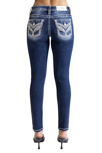 Miss Me Women's Xiomara Crissy Faux Flap Pocket Mid-Rise Skinny Jeans