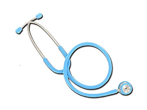 GIMA Estetoscopio Pediátrico de doble cabeza, azul claro, estetoscopio ligero cromado para pediatría