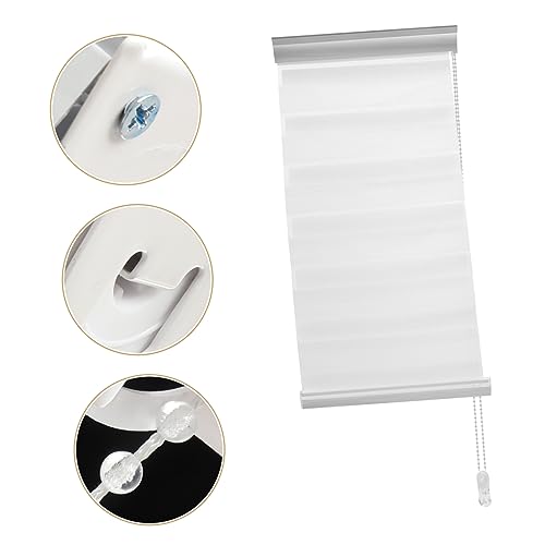 Rideau à persiennes sans perforation double couche blanc protection intimité - 4