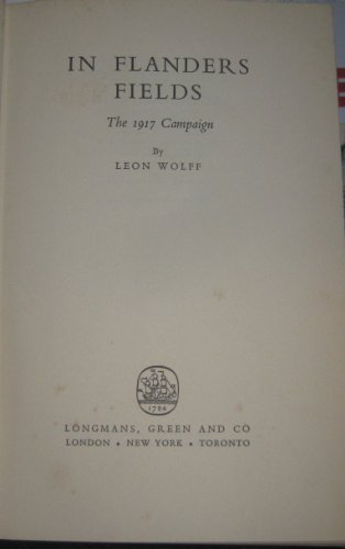 In Flanders Fields - The 1917 Campaign. Longman... B00BFUPXV0 Book Cover