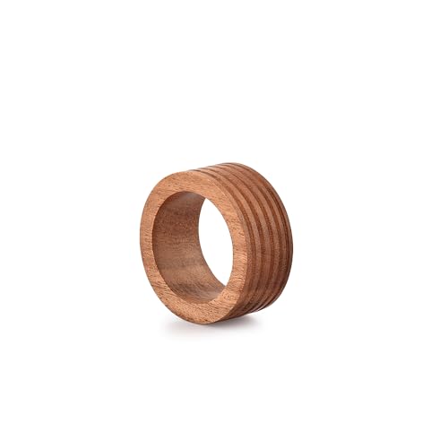 Indus Lifespace Napkin Ring Acacia Wood Set of 12, Wooden Napkin Rings Artisan Crafted in India, Tabletop Decor - Cosy Home Interiors Indus Lifespace Napkin Ring Acacia Wood Set of 12, Wooden Napkin Rings Artisan Crafted in India, Tabletop Decor - Image 4