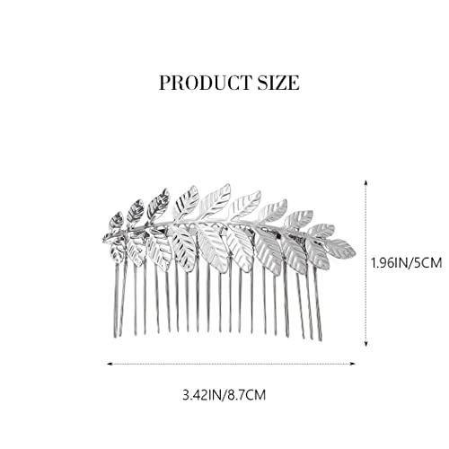Catery Bride Wedding Leaf Hair Comb Silver Side Comb Bridal Hair Pieces Clips Greek Roman Laurel Leaf Headpiece Wedding Hair Accessories For Women And Girls (Silver) #TOP1