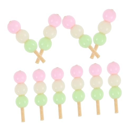 BESPORTBLE 10 Stück Teiliges Miniatur Snackfood Realistische Puppenhaus Küchen Deko Farbige Japanische Fisch und Reisbällchen Mini Food Model als Doll House Food Prop und Mini House Decor