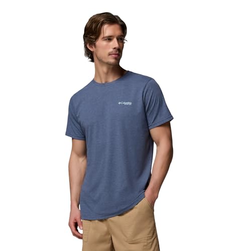 Columbia Men's PFG Fish Flag II Short Sleeve, Nocturnal Heather, Medium